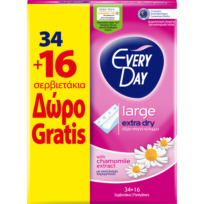 EVERYDAY EXTRA DRY LARGE 34+16 FREE