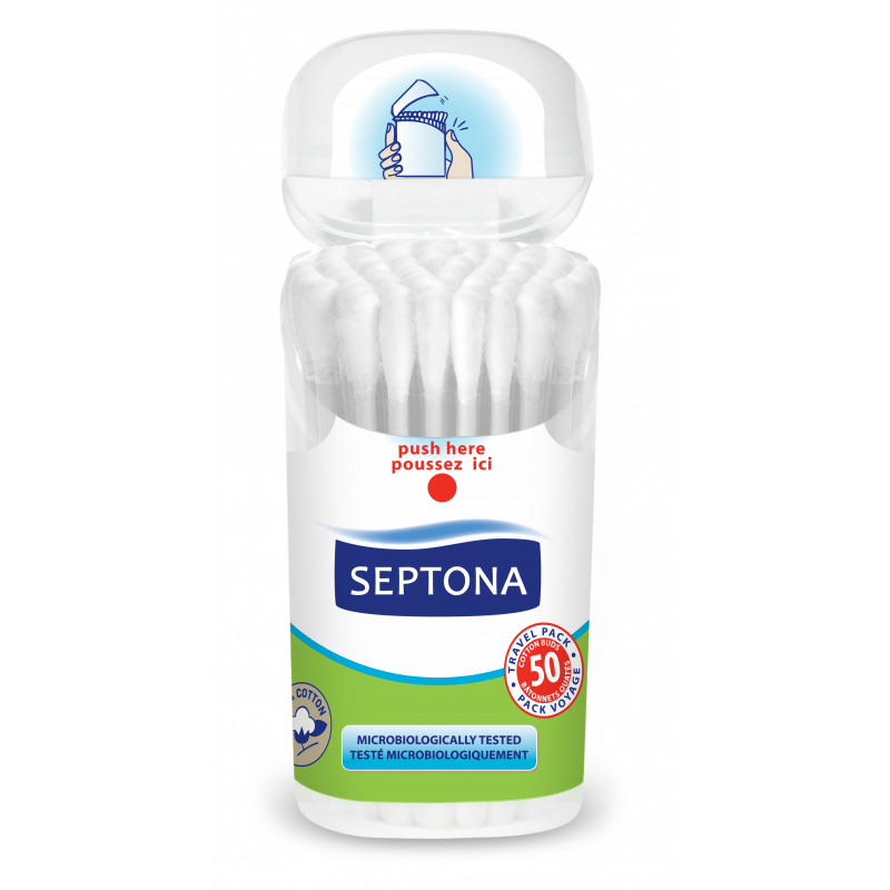 Septona cotton buds with dispenser box 50 "travel pack"