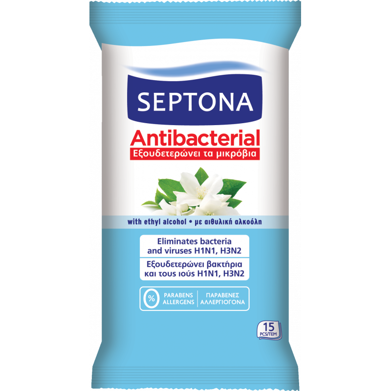 SEPTONA ANTIBACTERIAL WIPES JASMINE 15pcs